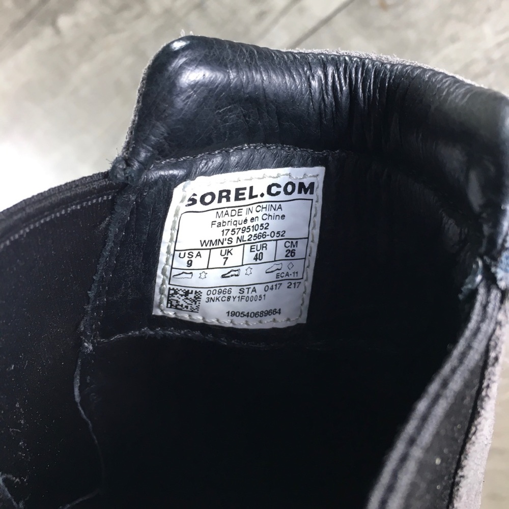 Sorel Women's NL2566 After Hours Chelsea Gray Leather Waterproof Bootie Boots 9 - Picture 9 of 10